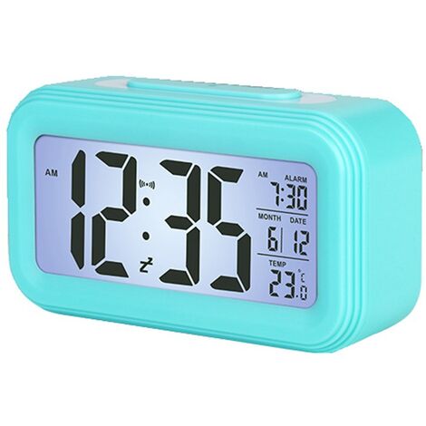 Horloge LCD Affichage Numérique Alarme Snooze Calendrier Thermomètre W Rétro-éclairage Dirigé 