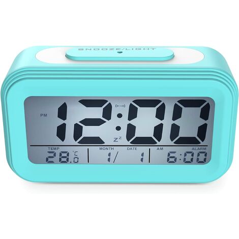 en Blanc Affichage Heure température Calendrier Horloge Digitale sans Fil Alarme minuteur Sieste Snooze kwmobile Réveil numérique écran LCD 