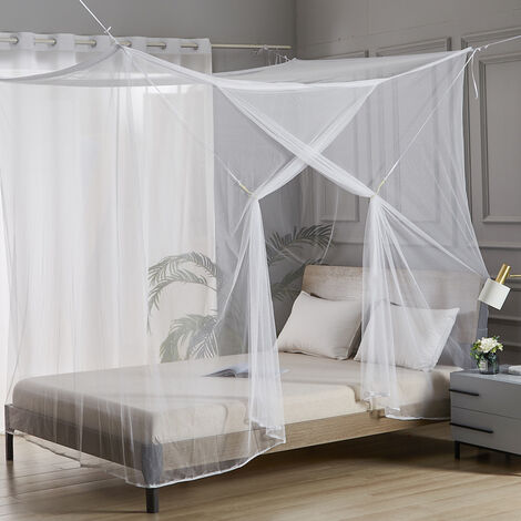 blanc crème couverture de 12 m idéale pour la maison ou les vacances Moustiquaire blanche pour auvent de lit grande tente à suspendre pour lit double/simple 