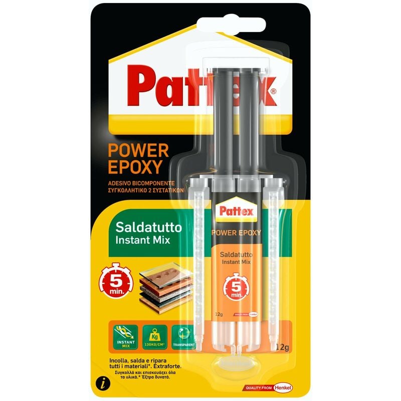 Pattex Saldatutto Power Epoxy Colla Bicomponente Epossidica Pattex  Saldatutto 12g