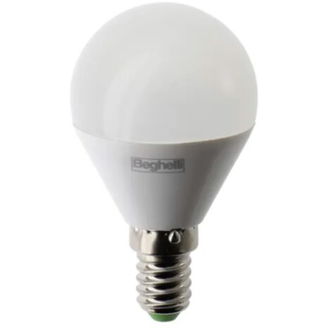 Lampadina Led Beghelli Sfera E14 - 470 Lumen - 5W  Lampadina Luce Calda - 3000K