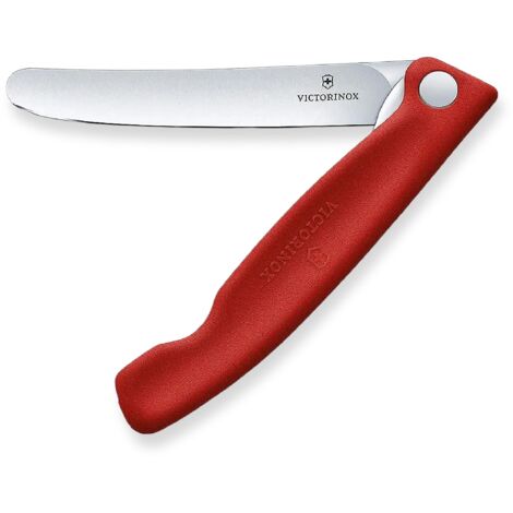 VictorInox Coltello Pieghevole Lama Seghettata Punta Tonda Rosso