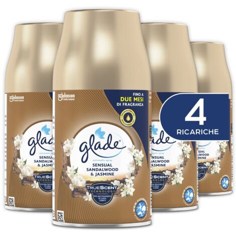 Glade Automatic Spray Ricarica, Fragranza Sensual Sandalwood e Jasmine - Confezione Scorta 4x269ml