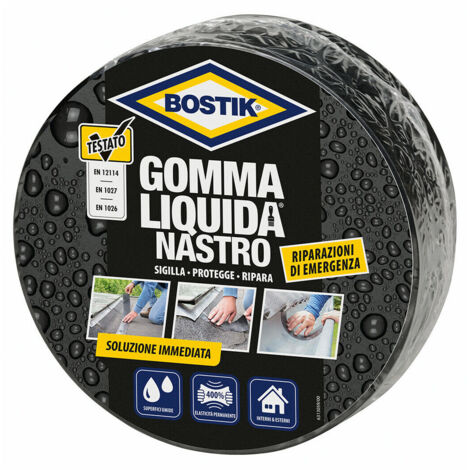 BOSTIK Gomma Liquida Nastro Rotolo Sigillante per Infiltrazioni da 7,5 cm X 5 mt