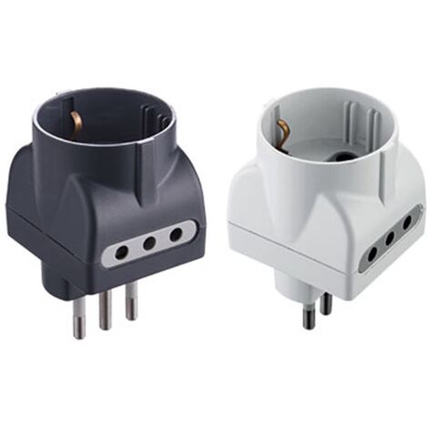 Electraline 71919 Adattatore spina tedesca multipresa 3 posti