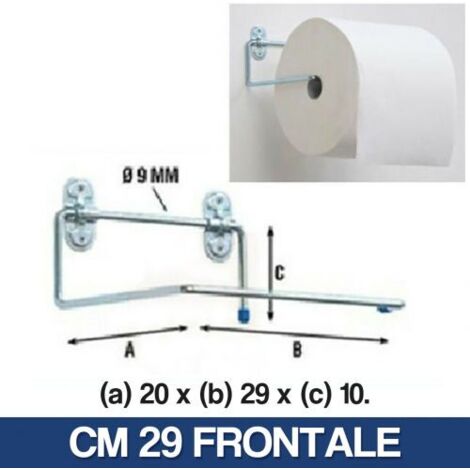 Portarotolo da Muro con Staffa Parete, in Acciaio per Rotoloni Carta - supporto a parete multiuso