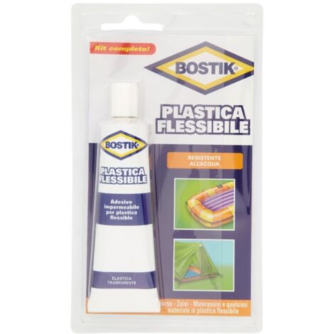 Colla Plastica Flessibile Bostik Riparazioni Canotti Materassini PVC Vinile 50g