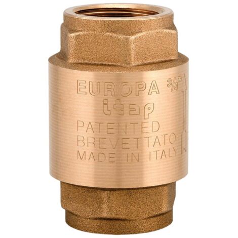 VALVOLA DI RITEGNO ITAP NON RITORNO EUROPA OTTONE RACCORDO PER IMPIANTO (11384V) 3/4" (11385)