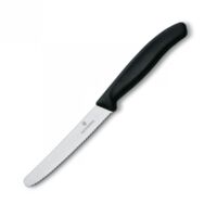 Victorinox Coltelli da Tavola Punta Tonda Seghettato 11cm Nero