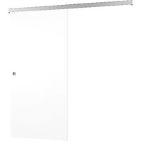 Porte coulissante intérieure Inova, 77 x 203 cm, porte en bois blanc, 2 poignées différentes, fermeture Softclose en option - Poignée ronde