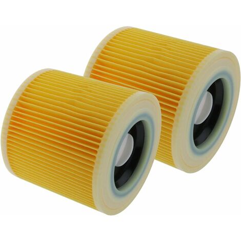 Vhbw Lot de 2x filtres à cartouche compatible avec Kärcher WD3P Extension  Kit, WD 3 Premium aspirateur à sec ou humide - Filtre plissé, jaune