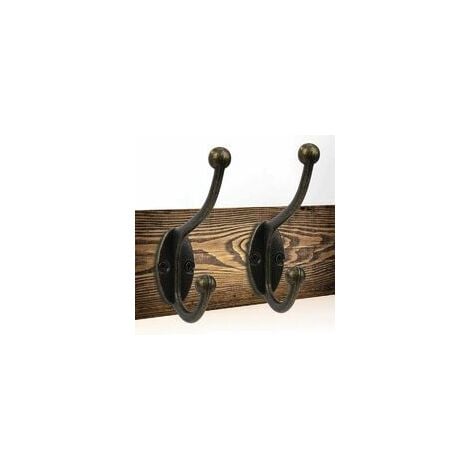 Rétro Crochet Patère Porte Manteau Mural Vintage Crochet de Porte Métal pour Salle de Bain Cuisine Chambre Entrée 10 Pièces Bronze
