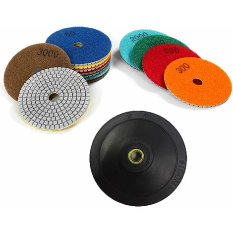 7 Pièces 4 Pouces Polissage Pad Diamant Tampons De Polissage Disque avec  Support Pad pour Granit en Béton en Céramique