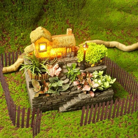 Clôture en Bois Miniature, Mini Clôture Décorative de Jardin