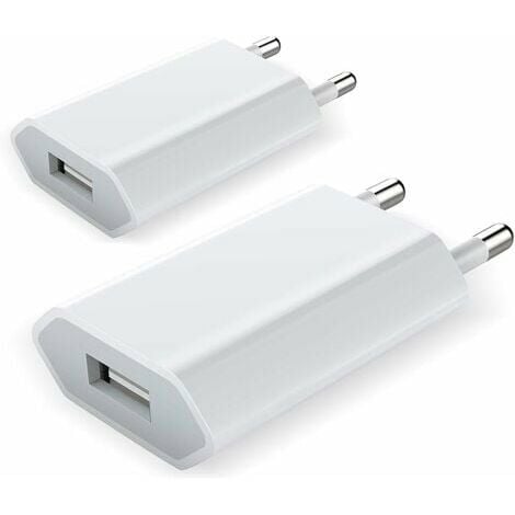 Lot de 2 chargeurs muraux USB C pour iPhone 15, 14, 13, 12, 11, 20 W, bloc  de charge USB C, adaptateur d'alimentation PD, boîte de prise de type C