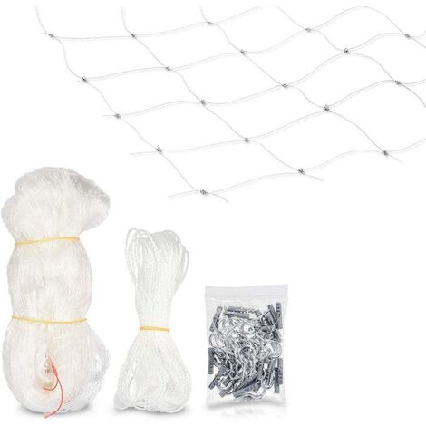 Filet de sécurité pour Chat - Filet de Protection Transparent pour Balcon - Filet Anti-Fuite pour fenêtre et terrasse - sans perçage (3 * 6m) Carivent