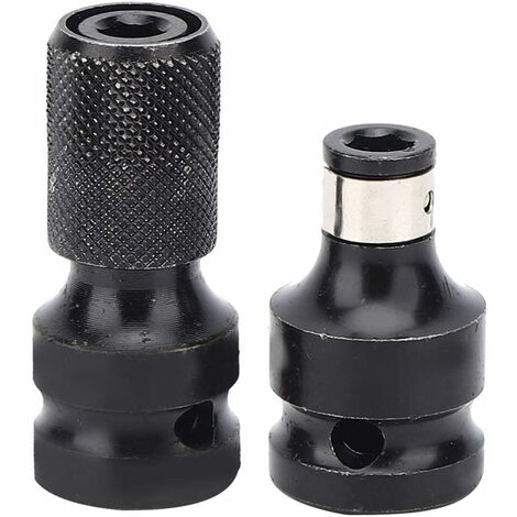 Adaptateur de Douille Hexagonale Carrée 1/2 pouce 1/4 pouce Adaptateur de Mandrin à Changement rapide en acier pour Clé à Chocs Pneumatique ou électrique Macaron