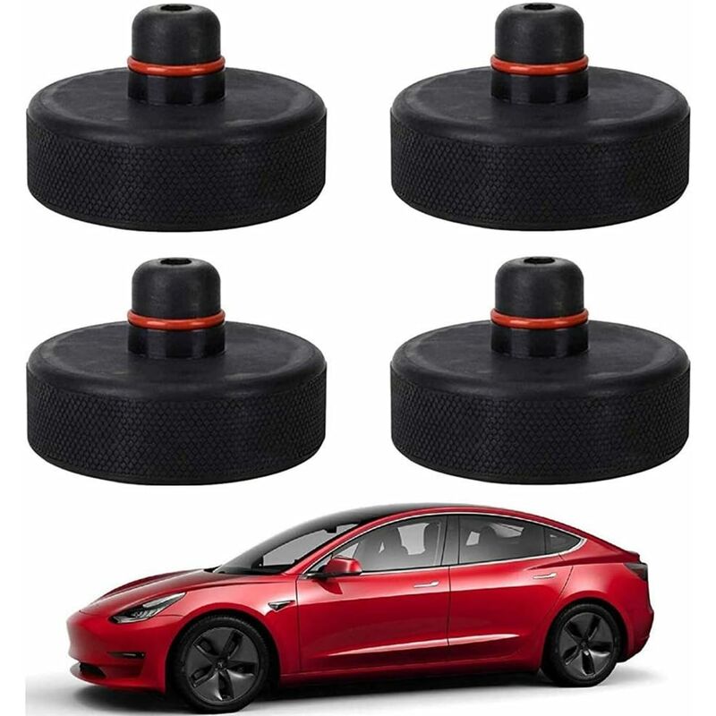 LAOYE 4 Pcs Jack Pad Bloc en Caoutchouc Cric Tampon de Levage Adaptateurs de Prise Jack Pad pour Tesla Model 3 