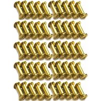 Vis de Fixation en Métal à Tige Rondes Vis poteaux à Ongles Rivet Button Solide Ceinture Tack Vis pour DIY Décoration de Cuir Réparation de Reliure Chicago Vis M5x15mm， Irisfr（ 50Pcs）