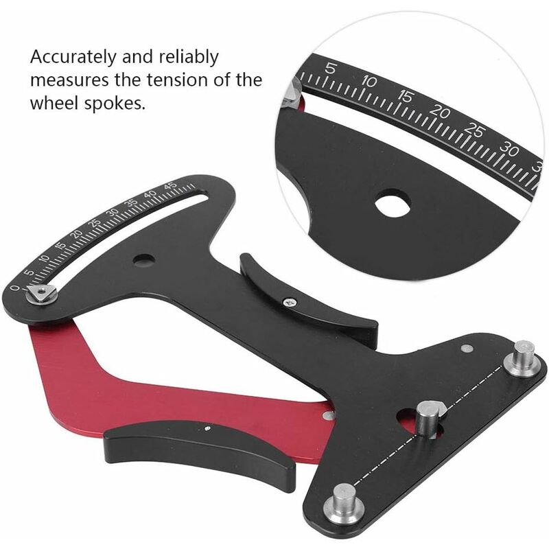 Indicateur de vélo de route en alliage d'aluminium Attrezi mètre  tensiomètre outil de réparation de roue de Tension de rayon de vélo (bejoey)