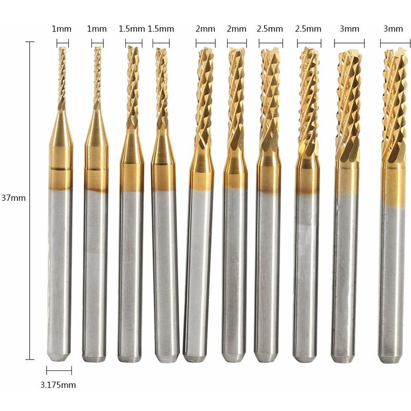 Lot de 10 Fraises Carbure Pour DREMEL Outil Rotatif Proxxon Métal Résine  Pierre