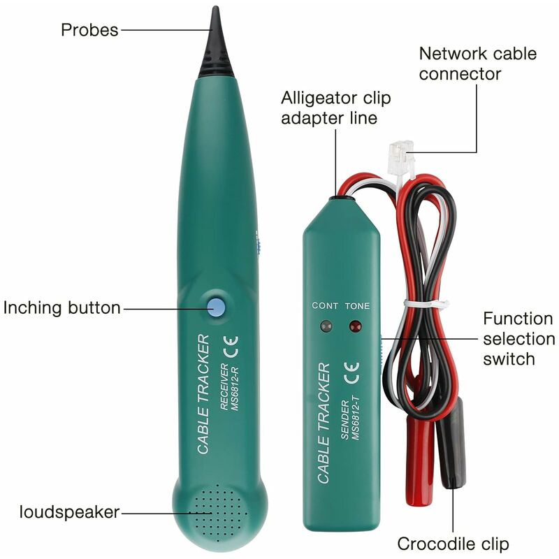 Traceur de Cable Electrique, BR-Vie Testeur de Circuit, Testeur de Cable  Téléphonique, MS6812 Traqueur de