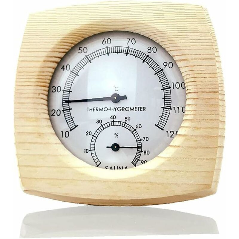 2-en-1 Intérieur Bois Thermomètre Hygromètre Thermomètre Hygromètre Hammam  Sauna Room Accessoires pour Sauna Room Wall Décoratif,Thermomètre de sauna