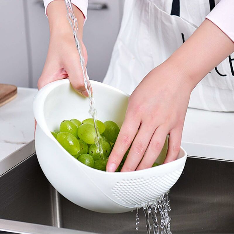 Acheter Bol de lavage de riz avec passoire, légumes de qualité alimentaire,  fruits, haricots, panier de nettoyage avec trous de filtre fins, outil  polyvalent pour la cuisine