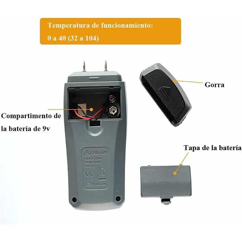 Humidimètre pour bois - Testeur d'humidité numérique à deux broches  RISEPRO, inspection du détecteur d'humidité pour le sol en papier peint en  bois de chauffage avec écran LCD rétroéclairé : : Bricolage