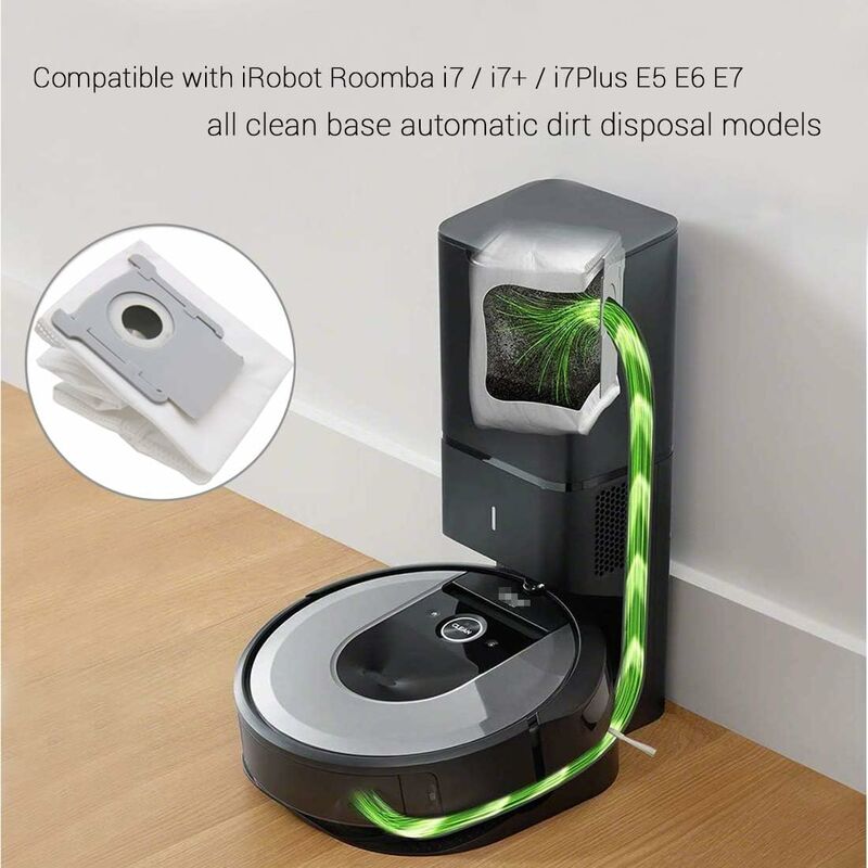 Sacs à poussière pour Roomba, sacs à poussière d'élimination de  remplacement compatibles pour iRobot Roomba i3+ i7+ S9/S9+ Plus modèles  d'élimination automatique de la saleté à base propre 