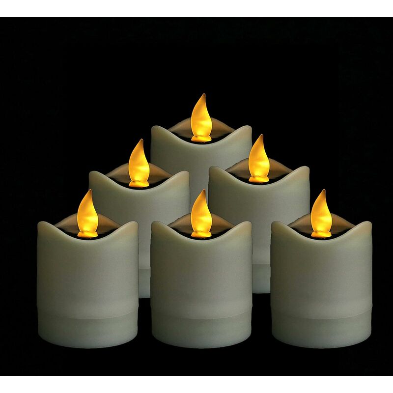 24 pièces/6 pièces bougies votives sans flamme en blanc chaud