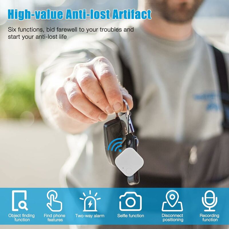Localisateur de Clés,4 Pièces Key Finder Anti-Perte Tracker Bluetooth avec  APP, Multifonctionnel Localisateurs d'objets pour trouver des clés,  Téléphones Portables, Portefeuilles, Chien et Chat