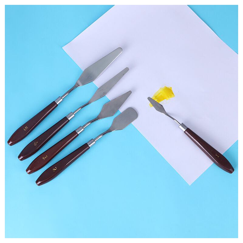Lot de 5 spatules en acier inoxydable Peinture à l'huile Couteaux