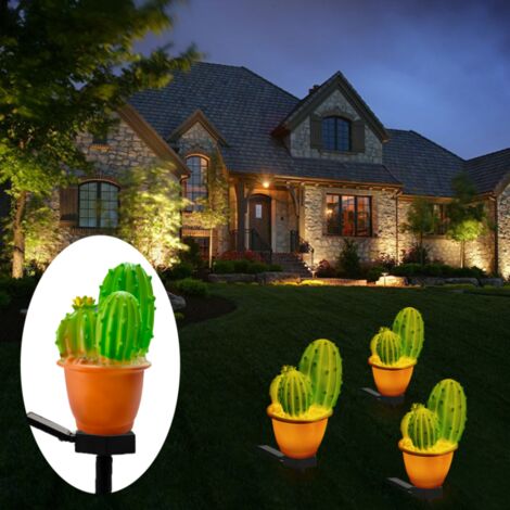 Lampe solaire d'extérieur LED plug-in cactus design jardin