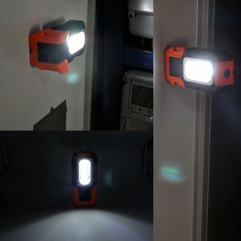 Lampe Baladeuse LED Rechargeable Sans Fil Lampe Torche Puissante Lampe  Inspection LED Aimantée- Deux Lumieres 3W COB LED et 3W LED- 2200mAh  Batterie Lithium de Enuotek
