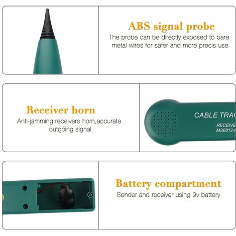 Traceur de Cable Electrique, BR-Vie Testeur de Circuit, Testeur de Cable  Téléphonique, MS6812 Traqueur de