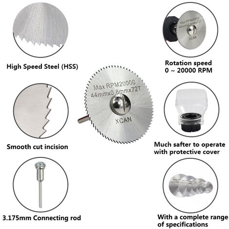 Disque Diamant de Coupe,30 Pièces 22mm Disques à Tronçonner Lame de Scie  Circulaire Disque de Coupe Résine avec 6 Pièces Mandrins Tiges Outil Rotatif  3mm Mandrins pour Pierres Bois Verre Métal LO-Ron