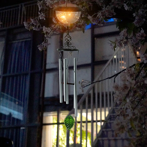 Carillon éolien avec décoration d'extérieur à suspendre pour jardin lumineux