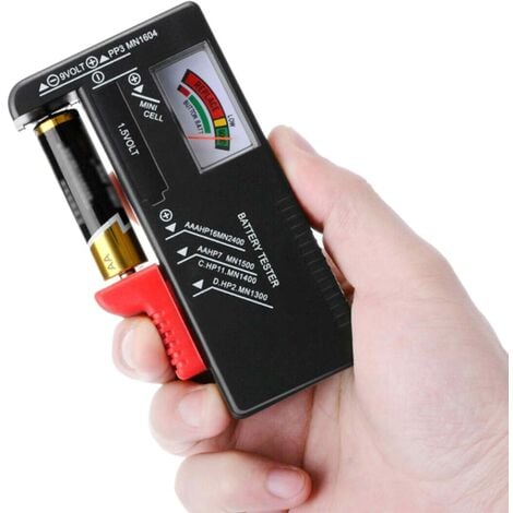 BR-Vie Testeur de Piles Universel,Testeur de Piles numérique,pour AA AAA C  D 9V Batteries à clé à clé 1.5Vcontrôleur de tension de batterie