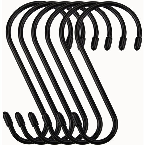 Black)Crochets de panier suspendu en métal, acier solide noir avec