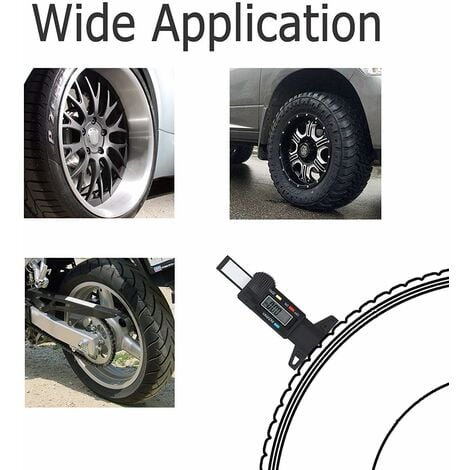 Jauge de profondeur numerique Caliper jauge de profondeur de bande de  roulement LCD Jauge de la bande de roulement du pneu,motos ou camions