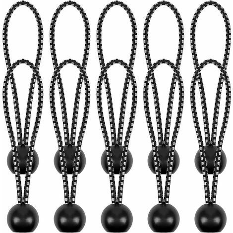 20 Pièces Tendeur Elastique, 150mm Flexible Sandow Elastique, Tendeur  Elastique Boule, Durable Cordons Élastiques, pour Bannières, Bâches,  Camping, Tentes(Noire)