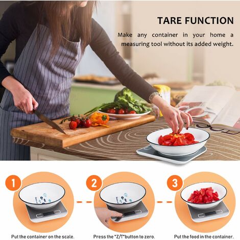 Cheqo® Balance de Cuisine avec Bol Mélangeur - Balance Electronique - LCD -  Jusqu'à 5