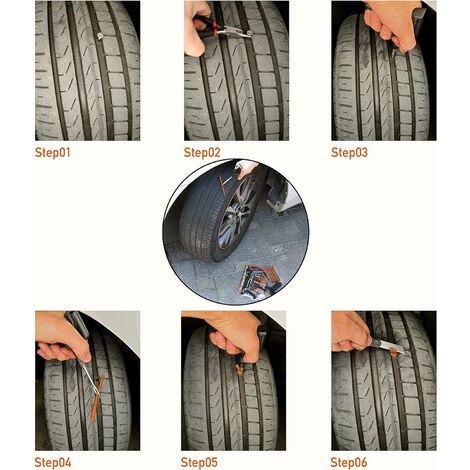 Kit complet d'outils de réparation de pneus de voiture avec