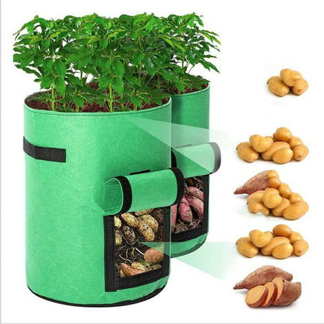 Sac de culture de pommes de terre 3 sacs de culture de plantes, sacs de  culture de légumes de jardin de 7 gallons avec poignées de sangle et rabat  d'accès, plan en