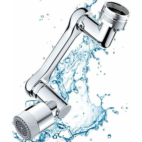 Extenseur de robinet, 1080 Aérateur de robinet rotatif pour évier de  cuisine de salle de bain, filtre à éclaboussures pivotant à 2 modes  Adaptateur