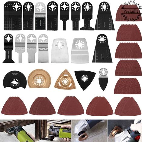 Outil Multifonction Lames 100Pcs Versailles de Scie Universelle, Coffret des Accessoires d'Outil Multifonction Oscillant de Libération Rapide Lame de scie oscillantes pour Dremel,Makita Versailles