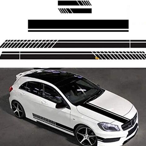 Stickers bandes latérales Mercedes AMG Couleur Noir Finition Brillant