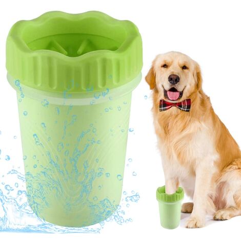 Nettoyeur de pattes de chien, brosse de nettoyage de chien portable avec  serviette nettoyant pour pattes d'animal de compagnie (vert)