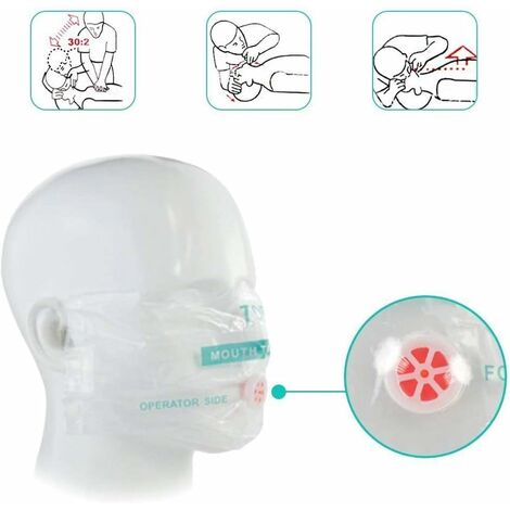 Réanimateur manuel en silicone CPR Respirateur simple pour les premiers  soins, masque facial CPR pour urgence, réutilisable
